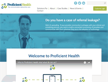 Tablet Screenshot of proficienthealth.com
